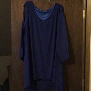 Electric blue split sleeve top size Xl